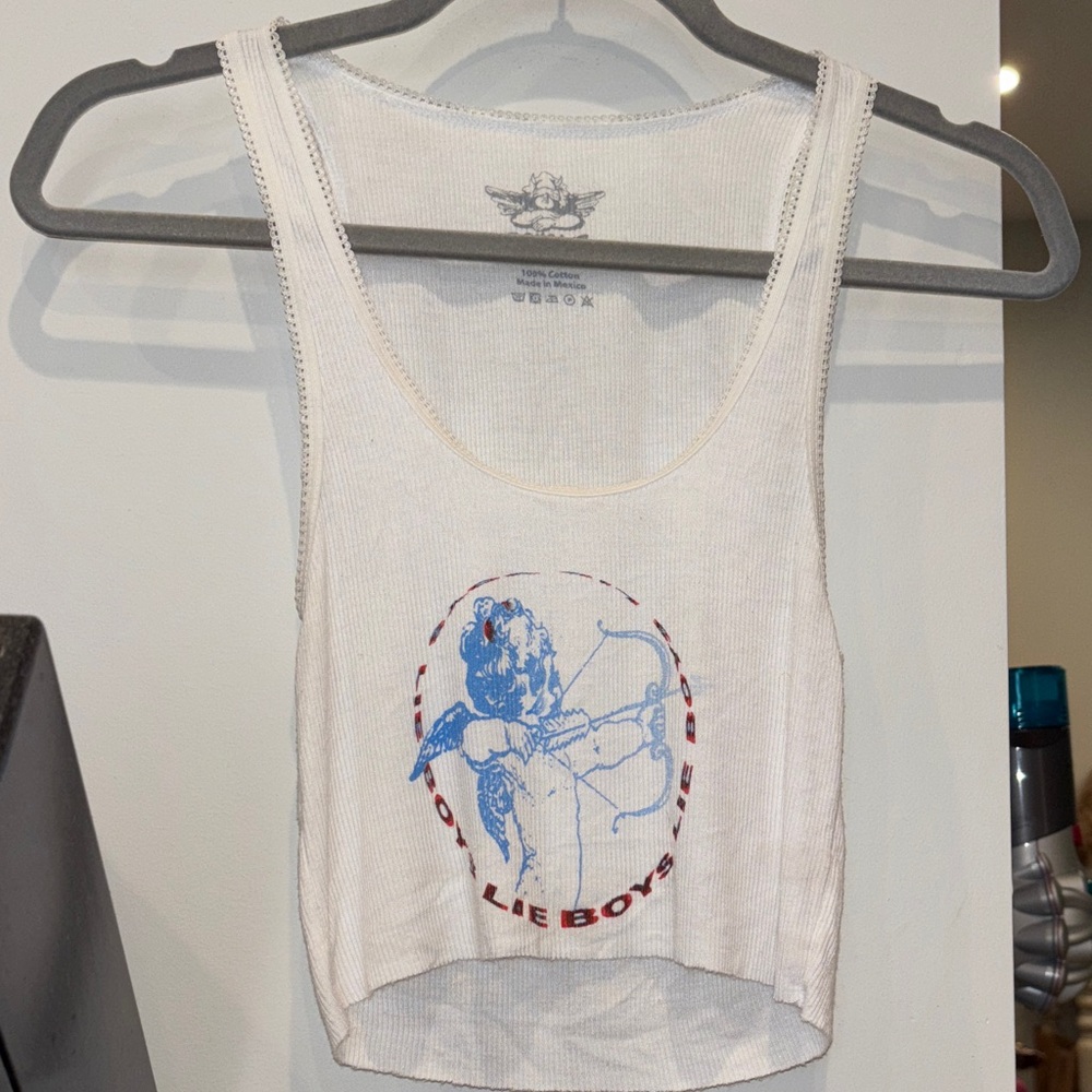 Boys Lie White and Blue Graphic Tank Top